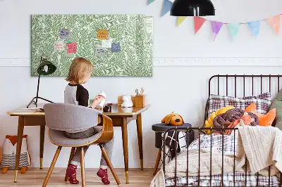 Beschrijfbaar glazen magneetbord met design met patroon van bladeren