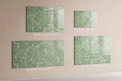 Beschrijfbaar glazen magneetbord met design met patroon van bladeren