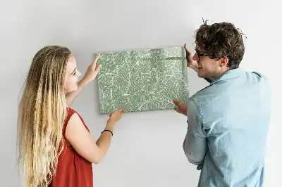 Beschrijfbaar glazen magneetbord met design met patroon van bladeren