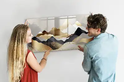 Beschrijfbaar glazen magneetbord met abstract design Berg