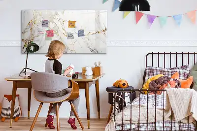 Magnetisch glazen schrijfbord uitvoering in decoratief marmer