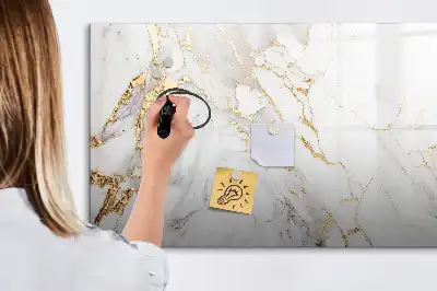 Magnetisch glazen schrijfbord uitvoering in decoratief marmer