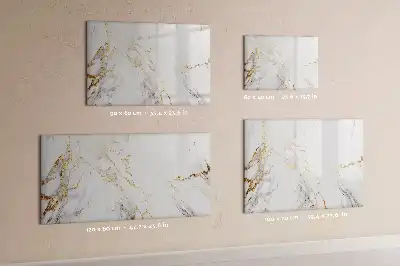 Magnetisch glazen schrijfbord uitvoering in decoratief marmer