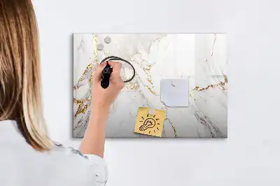 Magnetisch glazen schrijfbord uitvoering in decoratief marmer