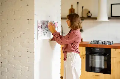 Magnetisch glazen schrijfbord met aquarel rozen