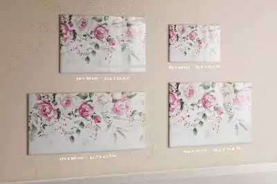 Magnetisch glazen schrijfbord met aquarel rozen