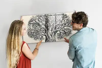 Beschrijfbaar glazen magneetbord met natuurboom design