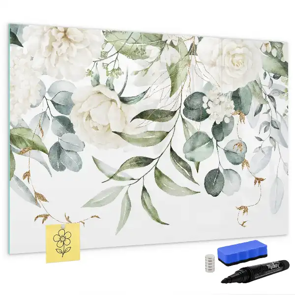 Magnetisch glazen schrijfbord met natuurthema voor notities en foto's