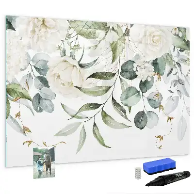Magnetisch glazen schrijfbord met natuurthema voor notities en foto's
