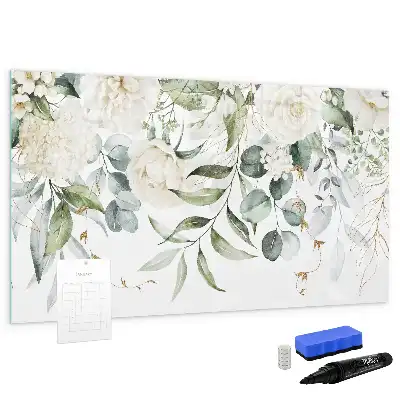 Magnetisch glazen schrijfbord met natuurthema voor notities en foto's