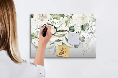 Magnetisch glazen schrijfbord met natuurthema voor notities en foto's