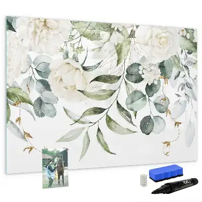 Magnetisch glazen schrijfbord met natuurthema voor notities en foto's