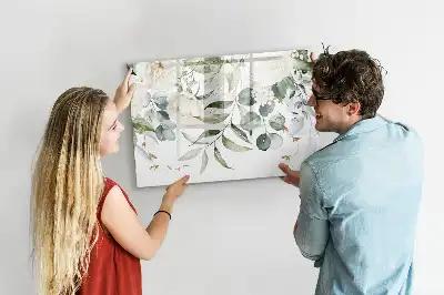 Magnetisch glazen schrijfbord met natuurthema voor notities en foto's