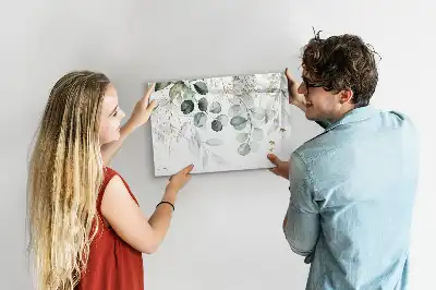Beschrijfbaar glazen magneetbord met design van klimplanten