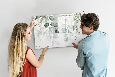 Beschrijfbaar glazen magneetbord met design van klimplanten