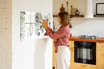 Magnetisch glazen schrijfbord met bloemenprint