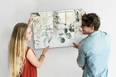 Magnetisch glazen schrijfbord met bloemenprint