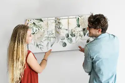 Magnetisch glazen schrijfbord met bloemenprint