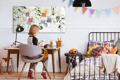 Magnetisch glazen schrijfbord met bloemenprint