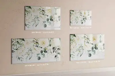Magnetisch glazen schrijfbord met bloemenprint