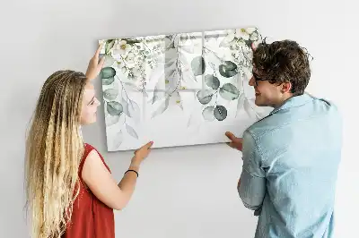 Beschrijfbaar glazen magneetbord met natuurplanten design