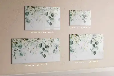Beschrijfbaar glazen magneetbord met natuurplanten design