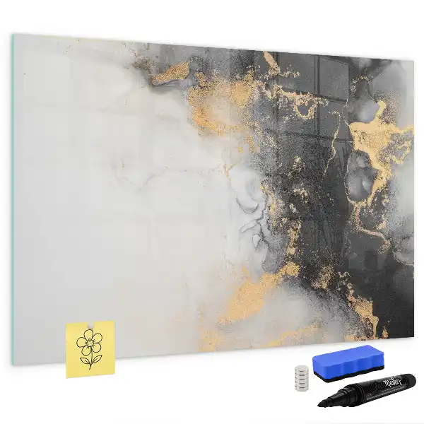 Beschrijfbaar glazen magneetbord met marmer design