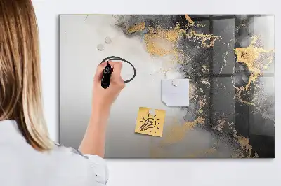 Beschrijfbaar glazen magneetbord met marmer design