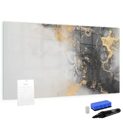 Beschrijfbaar glazen magneetbord met marmer design