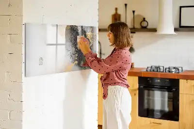 Beschrijfbaar glazen magneetbord met marmer design