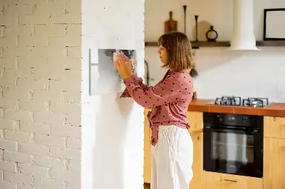 Beschrijfbaar glazen magneetbord met marmer design