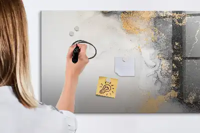 Beschrijfbaar glazen magneetbord met marmer design