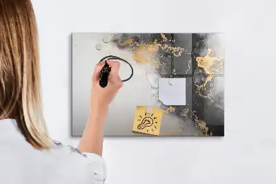 Beschrijfbaar glazen magneetbord met marmer design