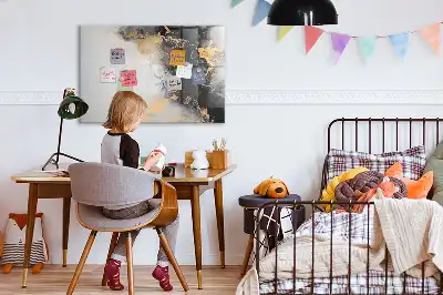 Beschrijfbaar glazen magneetbord met marmer design