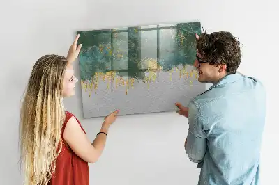 Magnetisch glazen schrijfbord voor notities en foto's met decoratief patroon