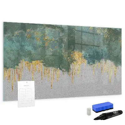 Magnetisch glazen schrijfbord voor notities en foto's met decoratief patroon