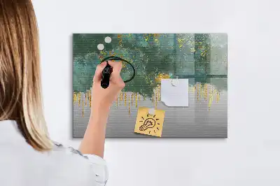 Magnetisch glazen schrijfbord voor notities en foto's met decoratief patroon