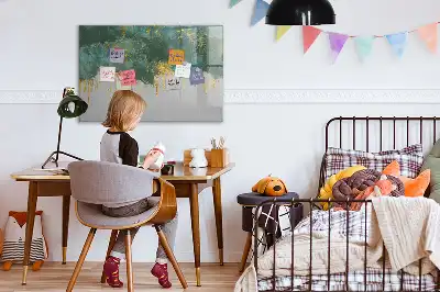 Magnetisch glazen schrijfbord voor notities en foto's met decoratief patroon