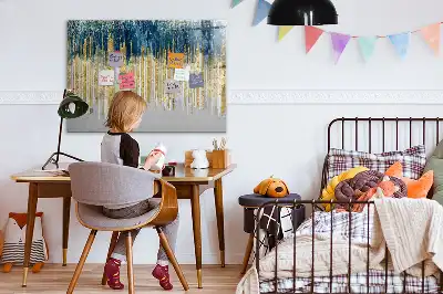 Beschrijfbaar glazen magneetbord met decoratief patroon