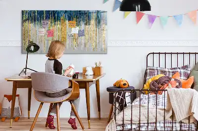 Beschrijfbaar glazen magneetbord met decoratief patroon