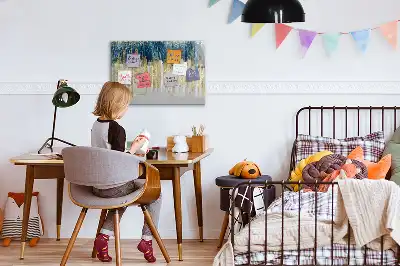 Beschrijfbaar glazen magneetbord met decoratief patroon