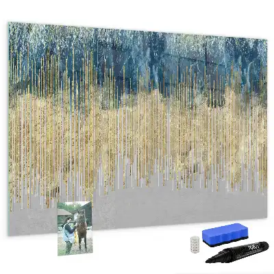 Beschrijfbaar glazen magneetbord met decoratief patroon