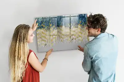Beschrijfbaar glazen magneetbord met decoratief patroon