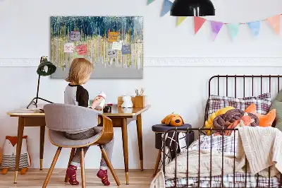 Beschrijfbaar glazen magneetbord met decoratief patroon