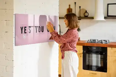 Magnetisch glazen memobord voor notities en foto's uitvoering Ja je kunt het