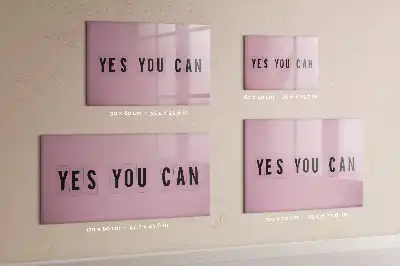 Magnetisch glazen memobord voor notities en foto's uitvoering Ja je kunt het