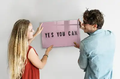 Magnetisch glazen memobord voor notities en foto's uitvoering Ja je kunt het
