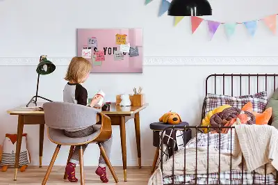 Magnetisch glazen memobord voor notities en foto's uitvoering Ja je kunt het