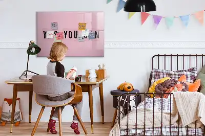 Magnetisch glazen memobord voor notities en foto's uitvoering Ja je kunt het