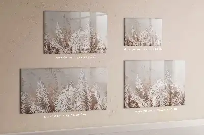 Beschrijfbaar glazen magneetbord met motief van exotische bladeren